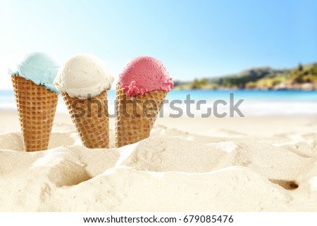 ice cream on beach 