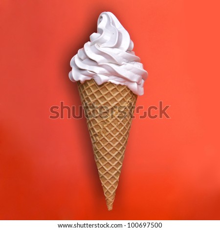ice cream on orange background