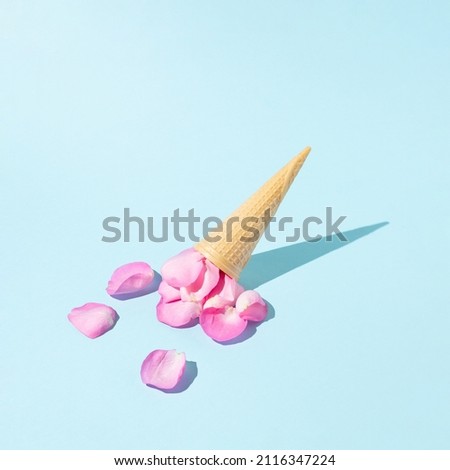 Similar – Ice cream cone with heart and moon shaped marshmallows on top