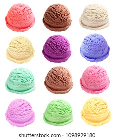 Ice Cream Scoops Balls Multiple Different Stock Photo 1098929180 ...