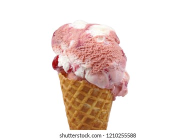 Ice Cream  - Strawberry and Vanilla - Shutterstock ID 1210255588
