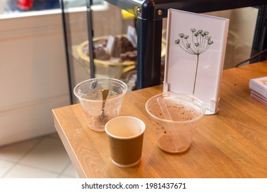 Ice Cream Sundae Empty, Coffee Cups Empty