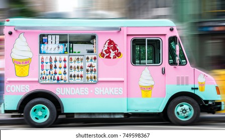 Ice cream truck in Central Park Manhattan on September 27, 2017 New York