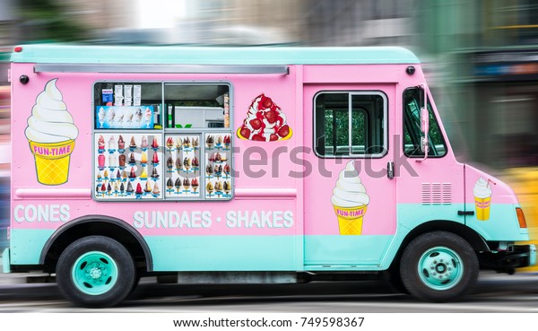 Ice cream truck in Central Park Manhattan on\
September 27, 2017 New York