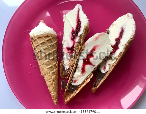 Ice Cream Waffle Cone Stuffed Fruit Stock Photo Edit Now