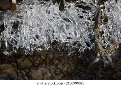 Ice Crystals Formed From Refrozen Snowmelt