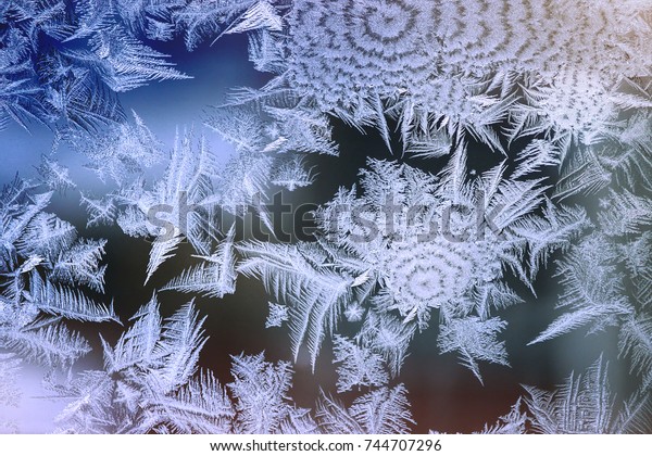 Ice Crystals On Window Stock Photo Edit Now