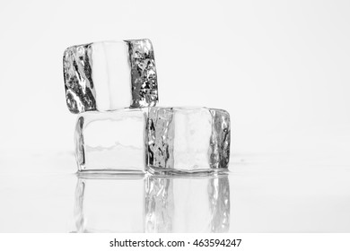 Ice cube on table