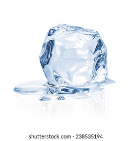 Ice Cube On White Background Including Clipping Path