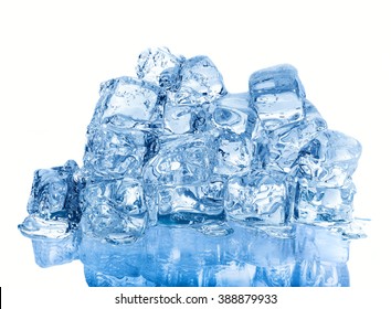 Ice Cube Pile Isolated On White Background