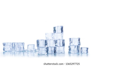 ice cubes isolated on white background 