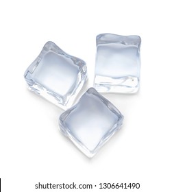 Ice cubes on white background - Shutterstock ID 1306641490