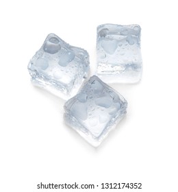 Ice cubes on white background - Shutterstock ID 1312174352