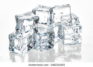 ice cubes on white background. - Shutterstock ID 1482315692