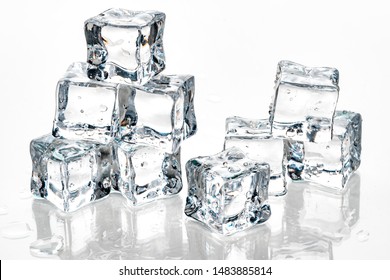 ice cubes on white background. - Shutterstock ID 1483885814