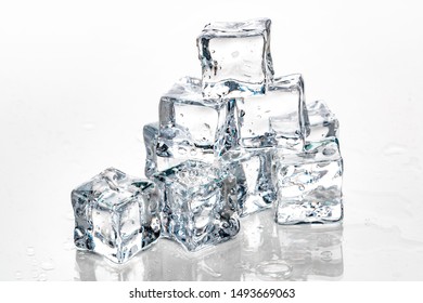 ice cubes on white background. - Shutterstock ID 1493669063