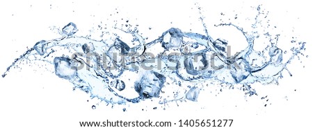 Ice Cubes In Splashing - Cold And Refreshment
