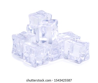 Ice cubes water on a white background isolation - Shutterstock ID 1543425587