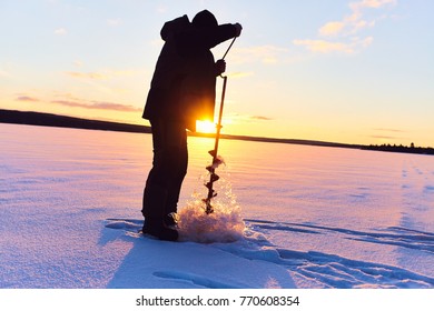 Ice Drill And Ice Fishing Rod