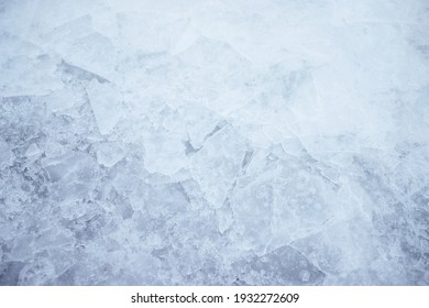 Ice field surface in winter, ice texture