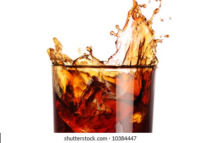 Ice Filled Carbonated Soft Drink With A Splash