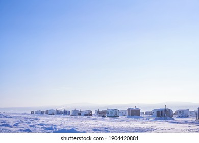 Ice Fishing Cabin In Canada