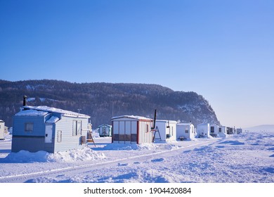 Ice Fishing Cabin In Canada