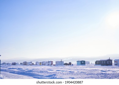 Ice Fishing Cabin In Canada