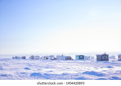 Ice Fishing Cabin In Canada