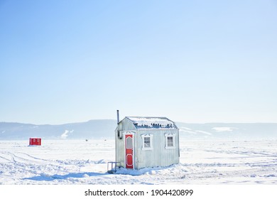 Ice Fishing Cabin In Canada