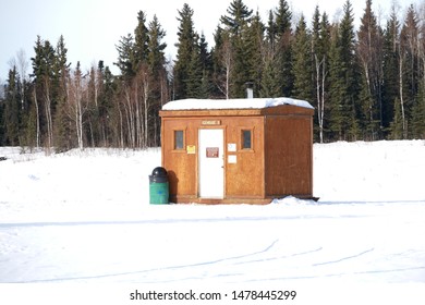 Ice Fishing House In Fairbanks, Alaska, USA