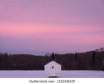 Ice Fishing Shack In Northern Saskatchewan