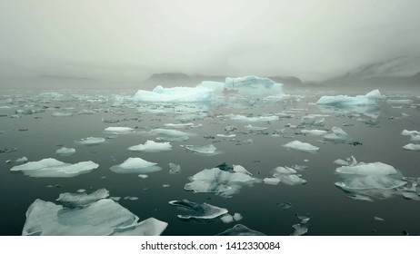 the ice is floating somewhere