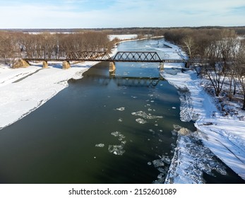 Ice Flows Down The Wabash River