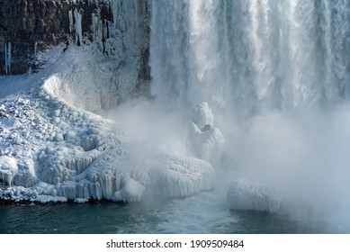 Ice And Frost Build Up In The Middle Of Winter.  The River Mist Freezes On Everything It Touches.