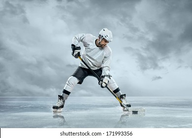 Ice hockey players on the ice