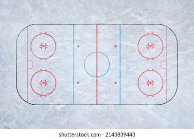 Ice Hockey Rink From Above. Tactical Plan - Stadium