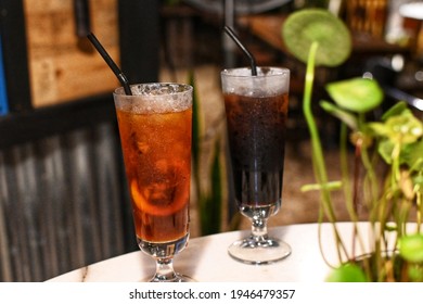 Ice Lemon Tea With Kopi O Kayu Beng