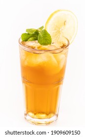 Ice Lemon Tea With Mint Leaves