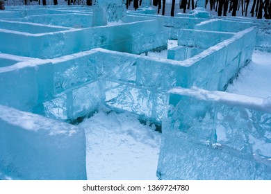 Ice Maze Puzzle In A Winter Forest In Russia