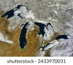 Ice on the Great Lakes true color. Ice on the Great Lakes true color. Elements of this image furnished by NASA.