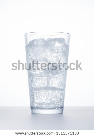 Similar – Image, Stock Photo A glass of iced tea with ice cubes. Close-up.
