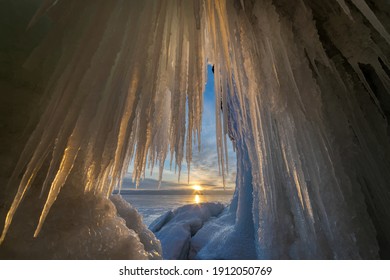 Ice On Winter Baikal Lake