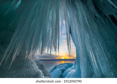 Ice On Winter Baikal Lake