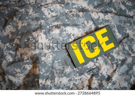 ICE patch with a army background.