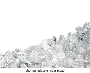 Ice Pile On White Background

