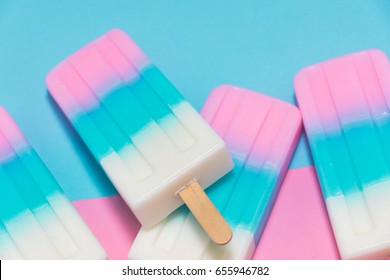 Ice Pop Pastel, Color Is Pink And Blue