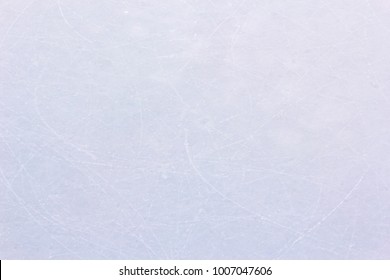 Ice Rink Floor Surface Background And Texture In Winter Time, Ice Hockey Sport Ground