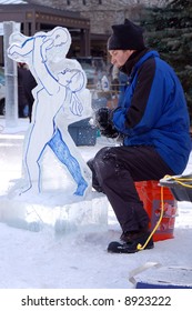 Ice Sculpture Artist At The St. Paul Winter Carnival