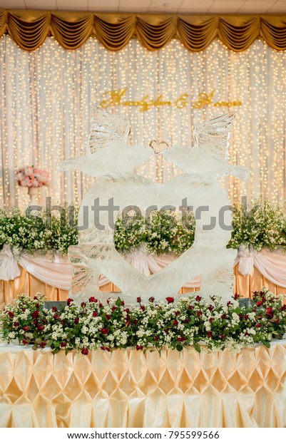 Ice Sculpture Wedding Wedding Ceremony Stock Photo Edit Now